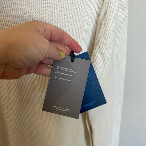 Men’s Mack Weldon Tech Linen Sweater, Ivory, Medium - Picture 6 of 8